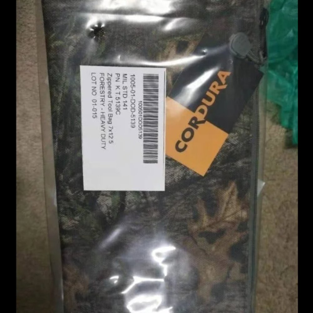 2 Mossy Oak Cordura Zipper Tool Bags, 12.5 x 7 Inches, Made in USA, New in Box
